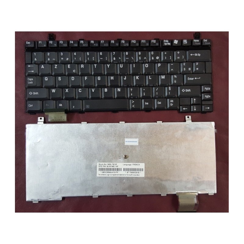 Keyboard Clavier Francais AZERTY Toshiba U400 A600 T135 9J.N7482.J0F AEBU2F00050-FR glossy
