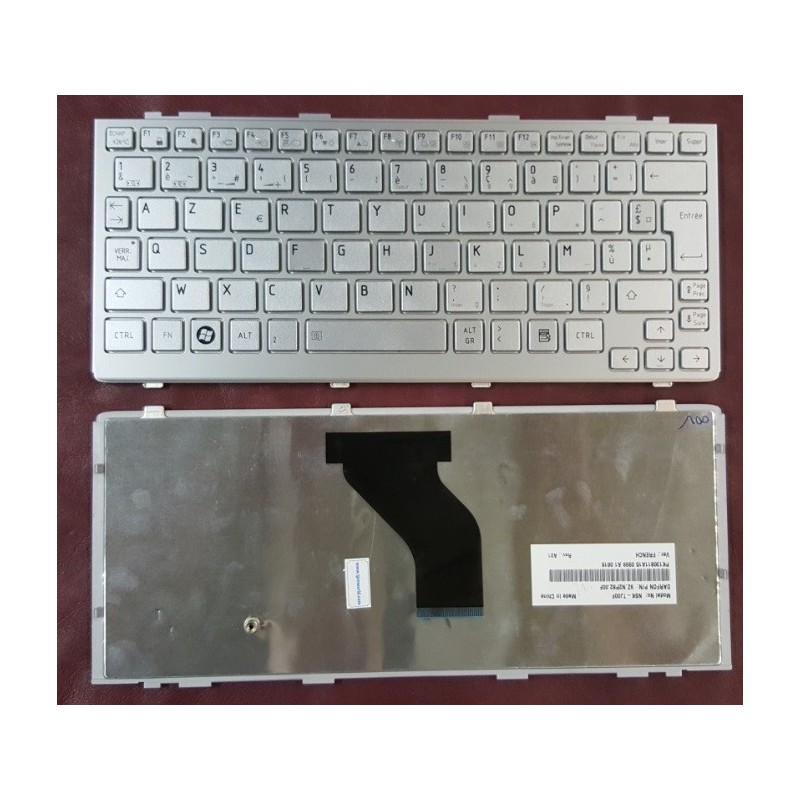 Keyboard Clavier Francais AZERTY Toshiba P300 L350 L355 L500 P500 Silver MP-06876F0-6987 PK130731B15