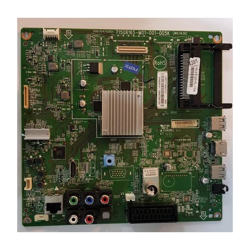 Motherboard TV PHILIPS 715G6165-M01-001-005K E243951 006LP0474290A F0A02B14T