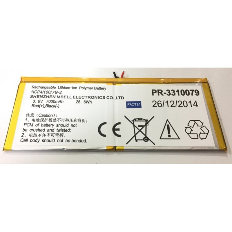 Battery batterie tablette tablet Qilive AC101OX 1ICP/100/79-2