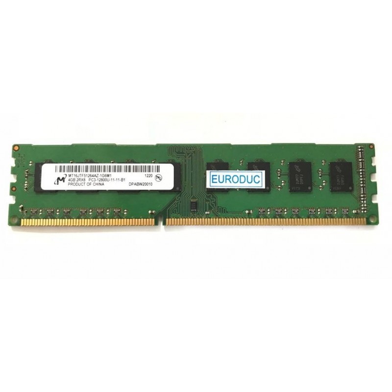 Barrette memoire MICRON 4GB PC3-12800U-11-11-B1