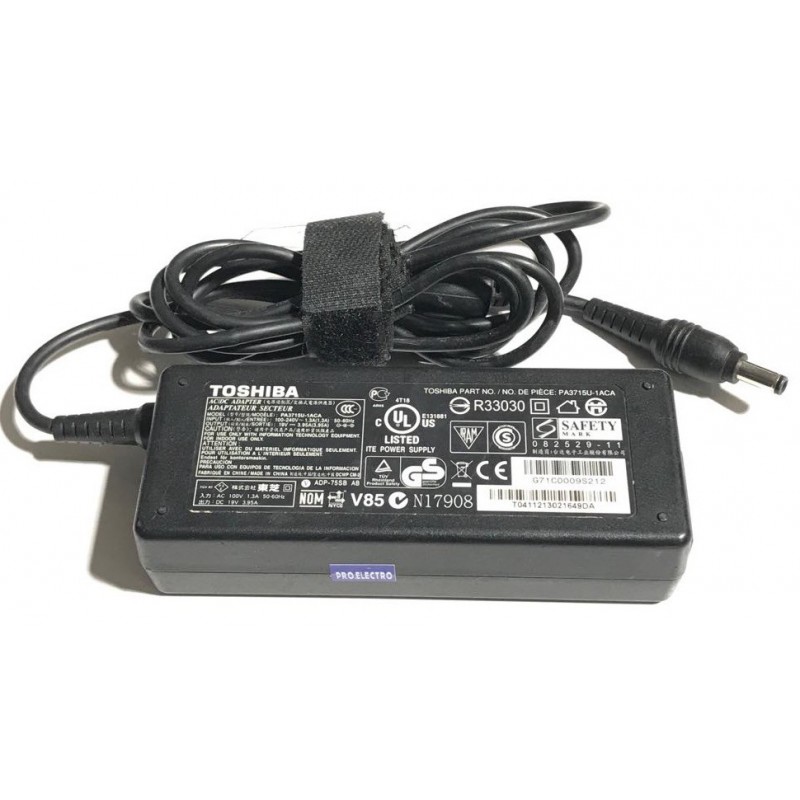 Chargeur laptop portable TOSHIBA 19V 3.95A 75W