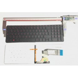 NOIR: Keyboard clavier AZERTY FR HP 15-P000 V140646EK1 Red Backlit No Frame