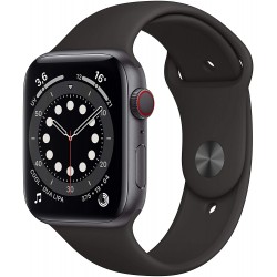 Apple Watch Series 6 2020 Cellular GPS 40mm Aluminium Gris sidéral Bracelet sport Noir - Très bon état