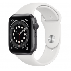 Apple Watch Series 4 2018 GPS 44mm Aluminium Gris sidéral Bracelet Sport Blanc - État correct