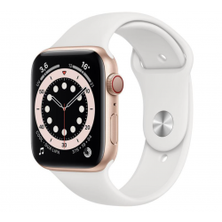 Apple Watch Series 4 2018 GPS Cellular 44mm Aluminium Or Bracelet Sport Blanc - État correct