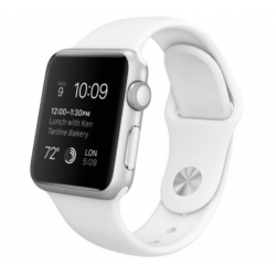 Apple Watch Series 4 2018 Cellular GPS 40mm Aluminium Argent Bracelet Sport Blanc - État correct