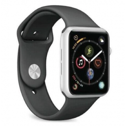 Apple Watch Series 5 2019 GPS 44mm Aluminium Argent Bracelet Sport Noir - État correct