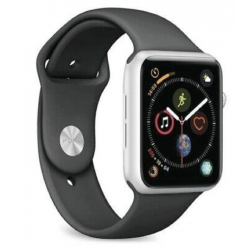 Apple Watch Series 3 2017 GPS 42mm Aluminium Argent Bracelet Sport Noir - Parfait état