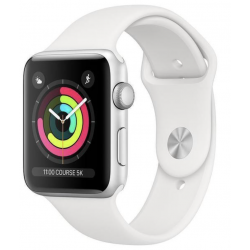 Apple Watch Series 3 2017 GPS 38mm Aluminium Argent Bracelet Sport Blanc - Très bon état