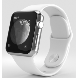Apple Watch Series 2 2016 GPS 38mm A1816 Céramique Argent Bracelet Sport Blanc - État correct