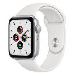 Apple Watch Series SE 2020 GPS 44mm Aluminium Argent Bracelet Sport Blanc - Parfait état