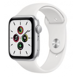 Apple Watch Series SE 2020 GPS Cellular 44mm Aluminium Argent Bracelet Sport Blanc - État correct