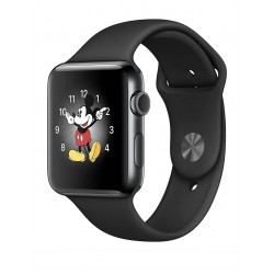 Apple Watch Series 2 2016 GPS 42mm A1758 Aluminium Gris Bracelet Sport Noir - Très bon état