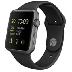 Apple Watch 1re génération A1554 GPS 42mm Aluminium Gris sidéral Bracelet Sport Noir - Très bon état