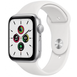 Apple Watch Series 4 2018 GPS 44mm Aluminium Argent Bracelet Sport Blanc - Parfait état