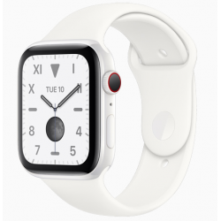 Apple Watch Series 5 2019 Cellular GPS 44mm Céramique Blanc Bracelet sport Blanc - État correct