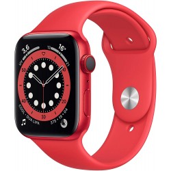 Apple Watch Series 6 2020 GPS 44mm Aluminium Rouge Bracelet sport Rouge - Très bon état