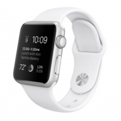 Apple Watch Series 4 2018 Cellular GPS 40mm Aluminium Argent Bracelet Sport Blanc - Très bon état