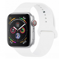 Apple Watch Series 3 2017 Cellular GPS 42mm Aluminium Argent Bracelet Sport Blanc - État correct