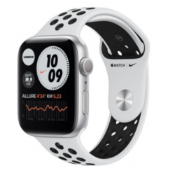 Apple Watch Series 6 Nike 2020 GPS 44mm Aluminium Argent Bracelet sport Platinium - État correct