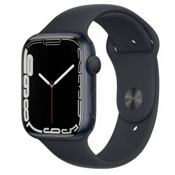 Apple Watch Series 7 GPS 45mm Aluminium Minuit Bracelet sport Noir - Très bon état