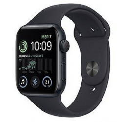 Apple Watch Series SE 2e GEN GPS 44mm 2022 Aluminium Gris sidéral Bracelet sport noir - Neuf