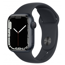 Apple Watch Series 7 GPS 41mm Aluminium Minuit Bracelet sport Noir - État correct